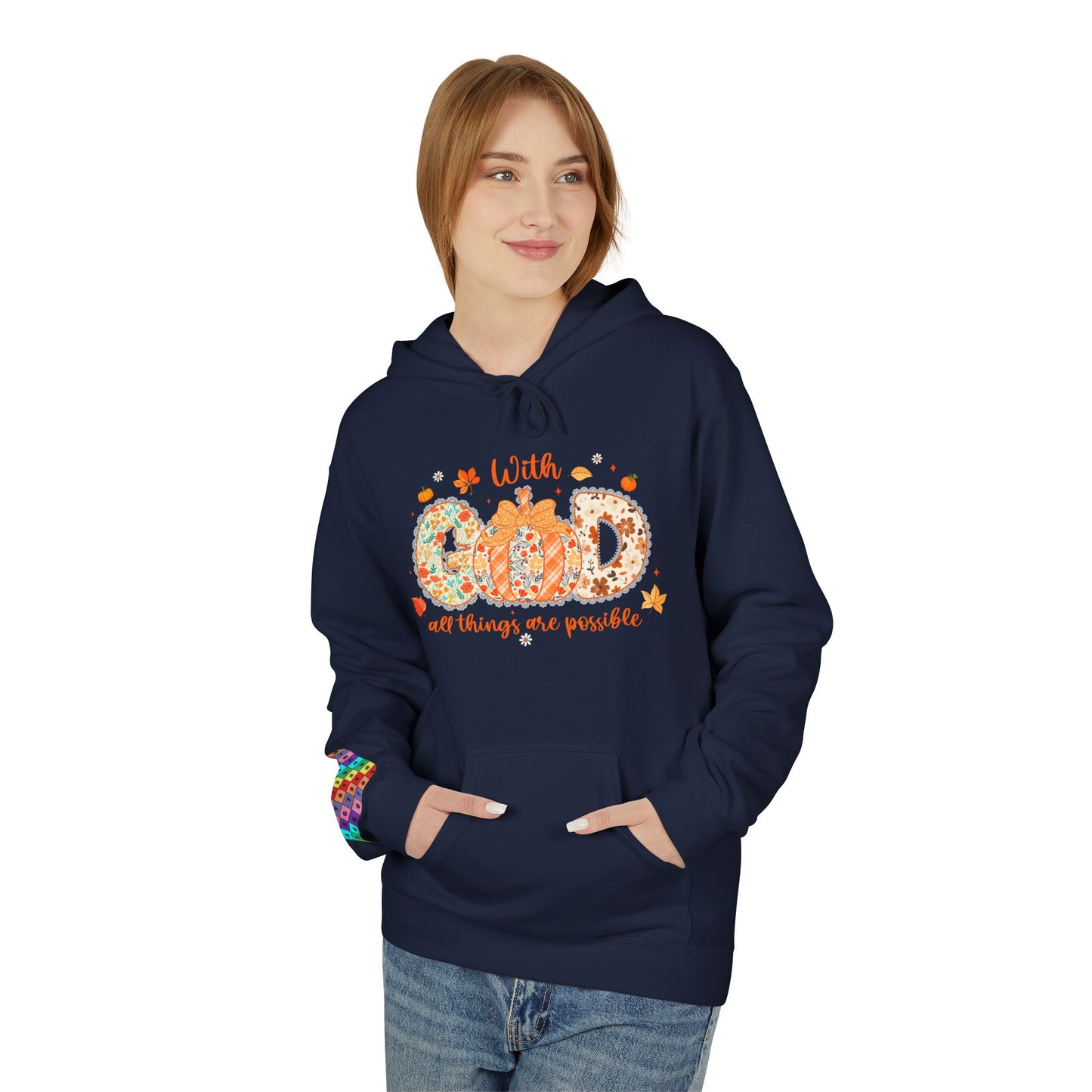 With God All Things Are Possible Colorful Inspirational Quote Hoodie