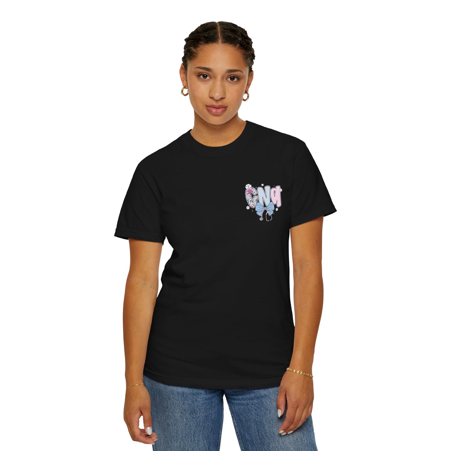 CNA Coquette Bow Graphic T-Shirt with Colorful Design