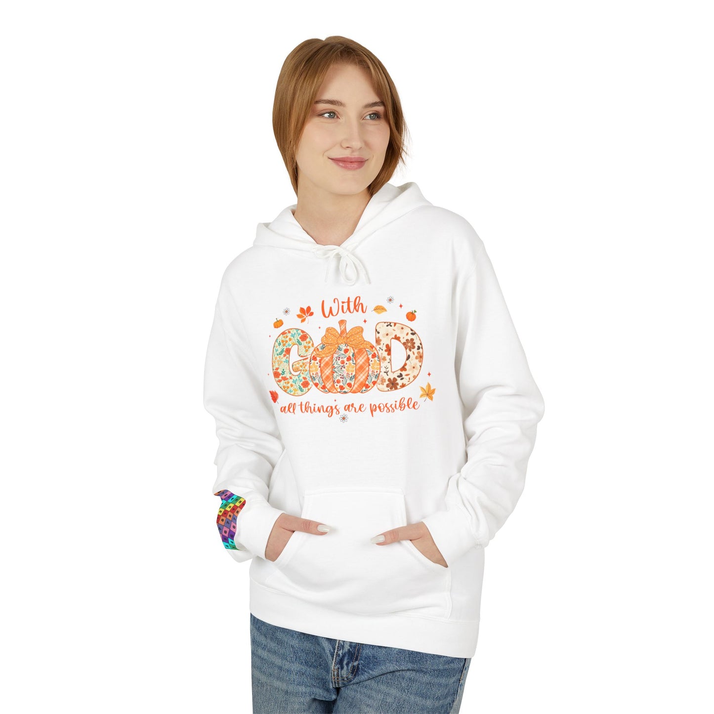 With God All Things Are Possible Colorful Inspirational Quote Hoodie