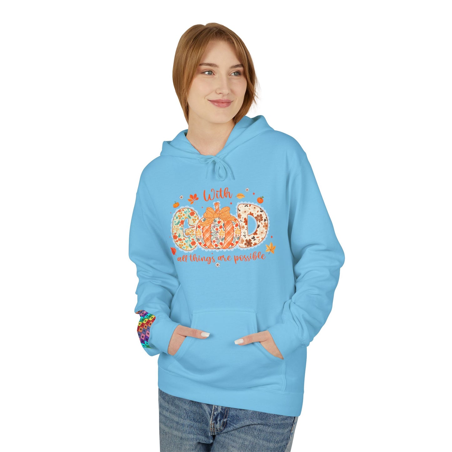 With God All Things Are Possible Colorful Inspirational Quote Hoodie