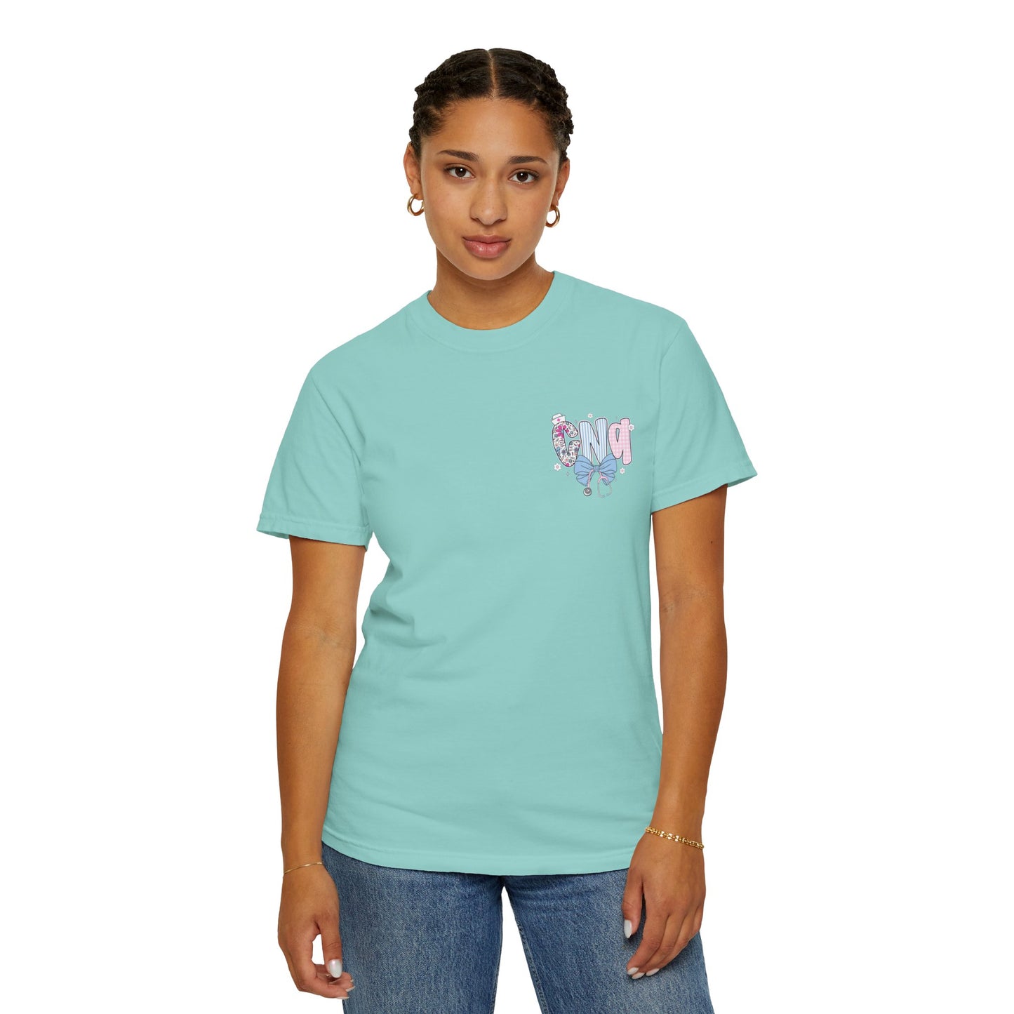 CNA Coquette Bow Graphic T-Shirt with Colorful Design