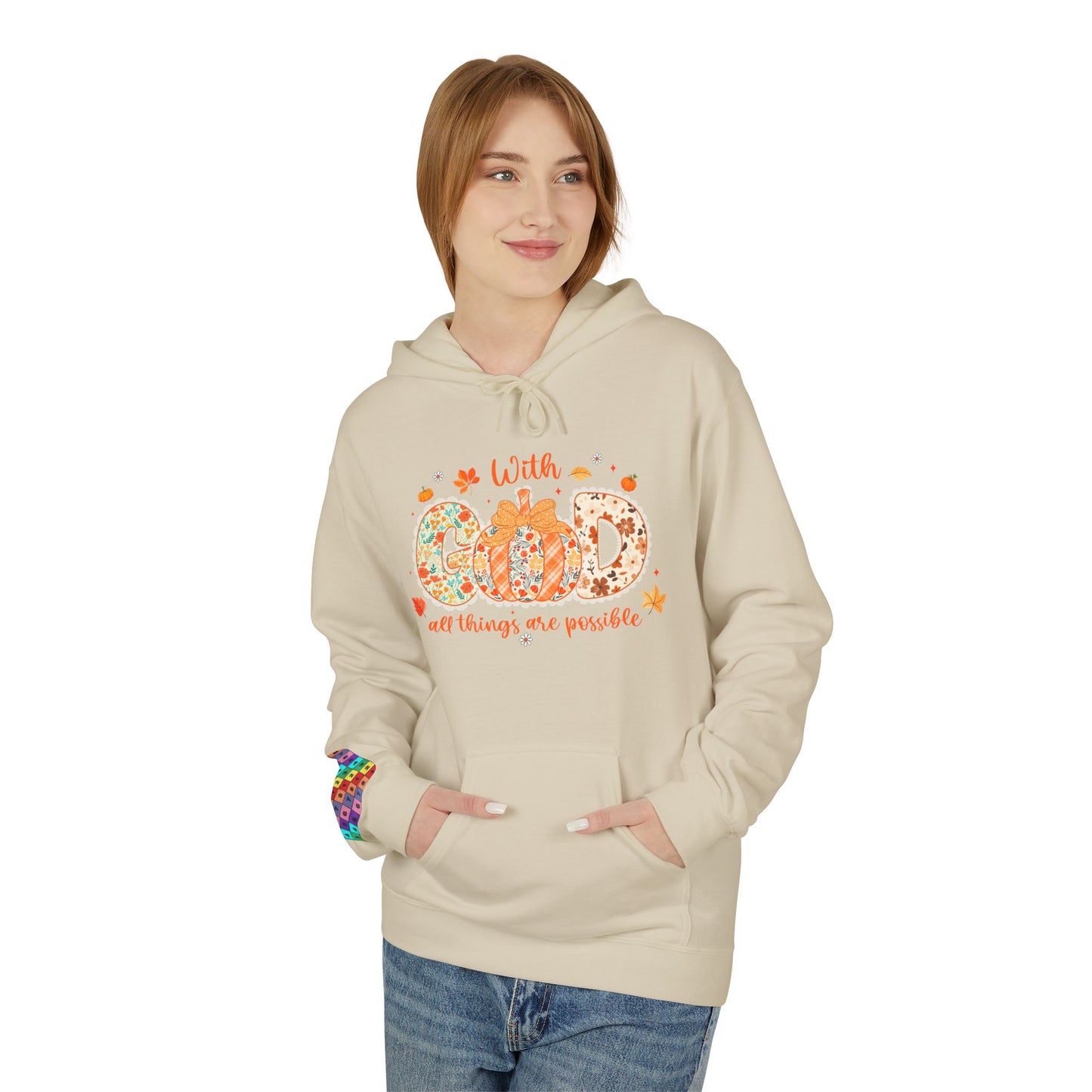 With God All Things Are Possible Colorful Inspirational Quote Hoodie