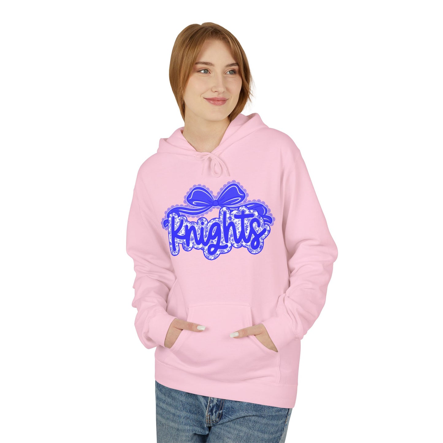 Knight-Themed Unisex Fleece Hoodie, Cozy Casual Wear, School Spirit, Comfortable Gift for All Occasions, Great for Sports Fans