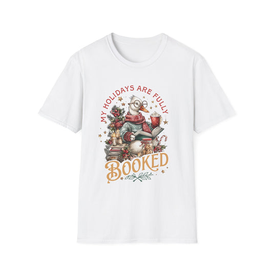 Festive Book Lover's T-Shirt-My Holidays Are Fully Booked Tee