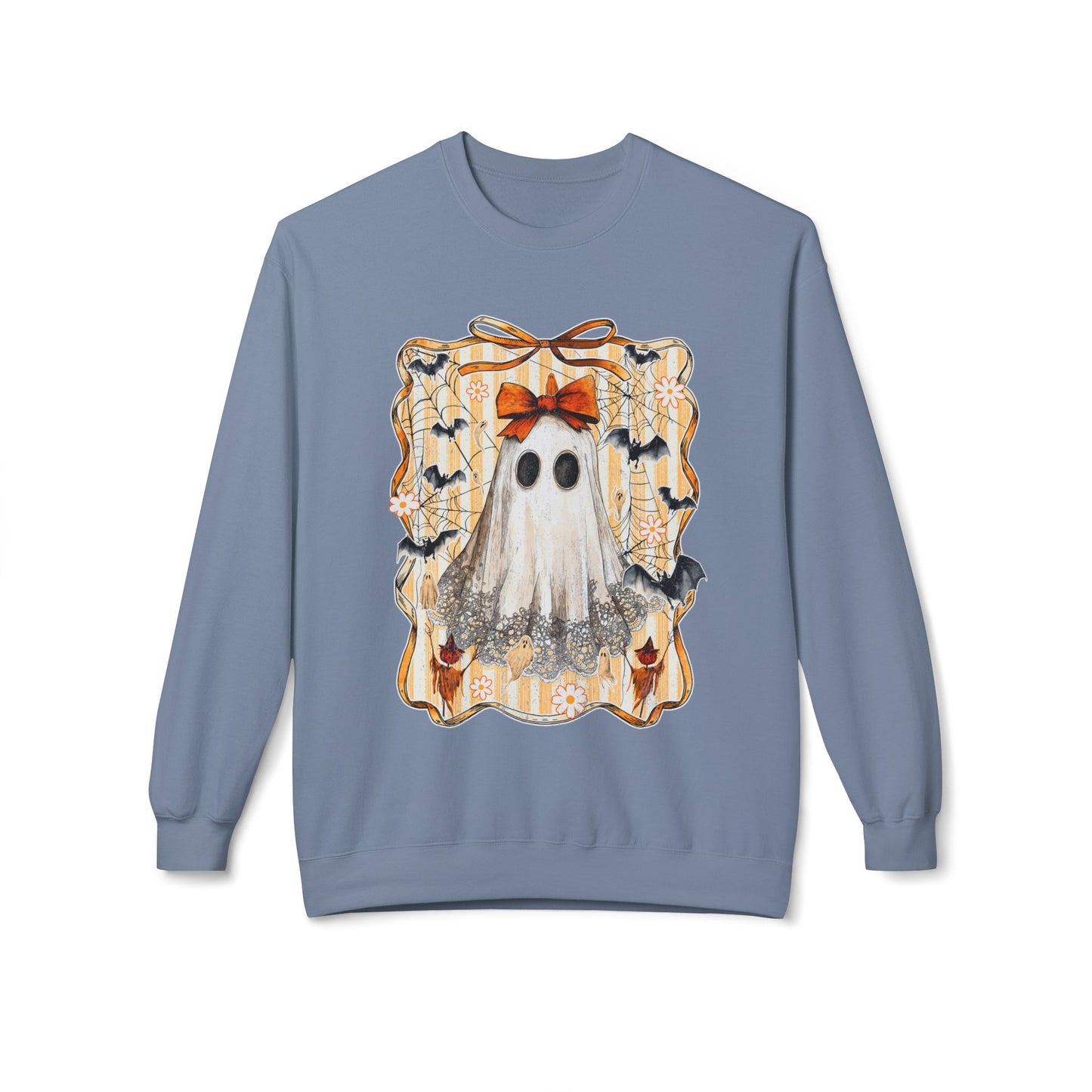 Ghostly Charm Fleece Crewneck Sweatshirt