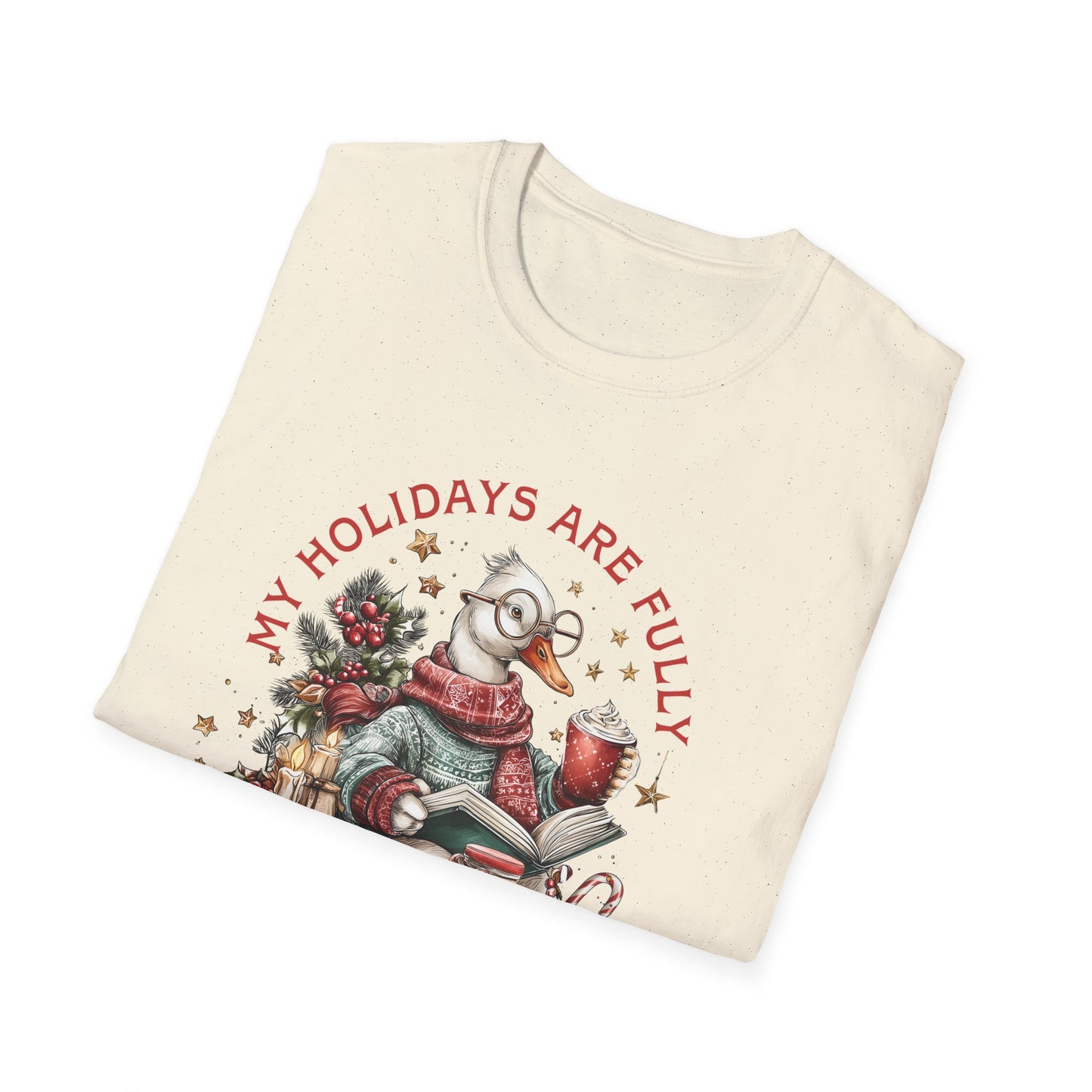 Festive Book Lover's T-Shirt-My Holidays Are Fully Booked Tee