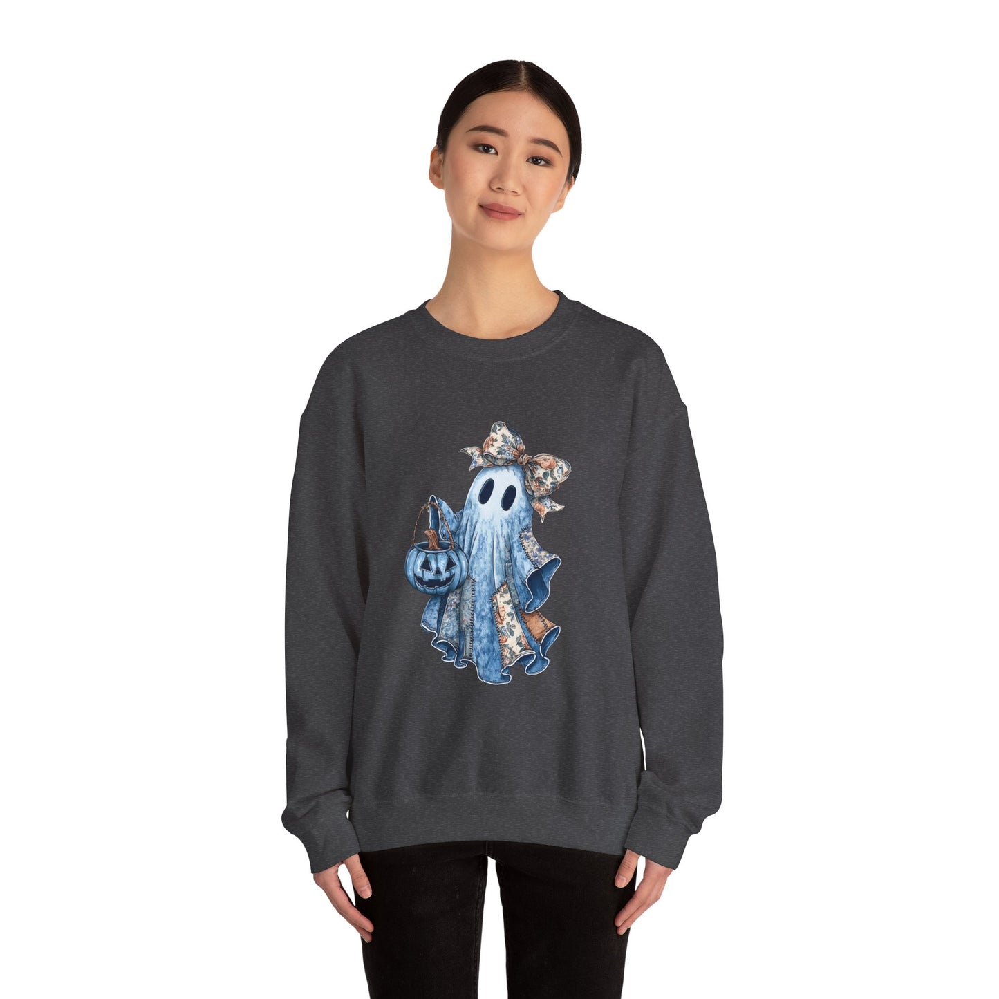 Cozy Ghost Sweatshirt - Unisex Heavy Blend™ Crewneck for Halloween