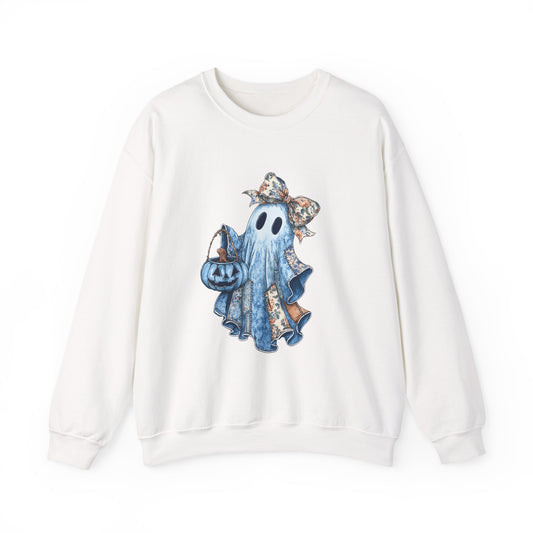 Cozy Ghost Sweatshirt - Unisex Heavy Blend™ Crewneck for Halloween