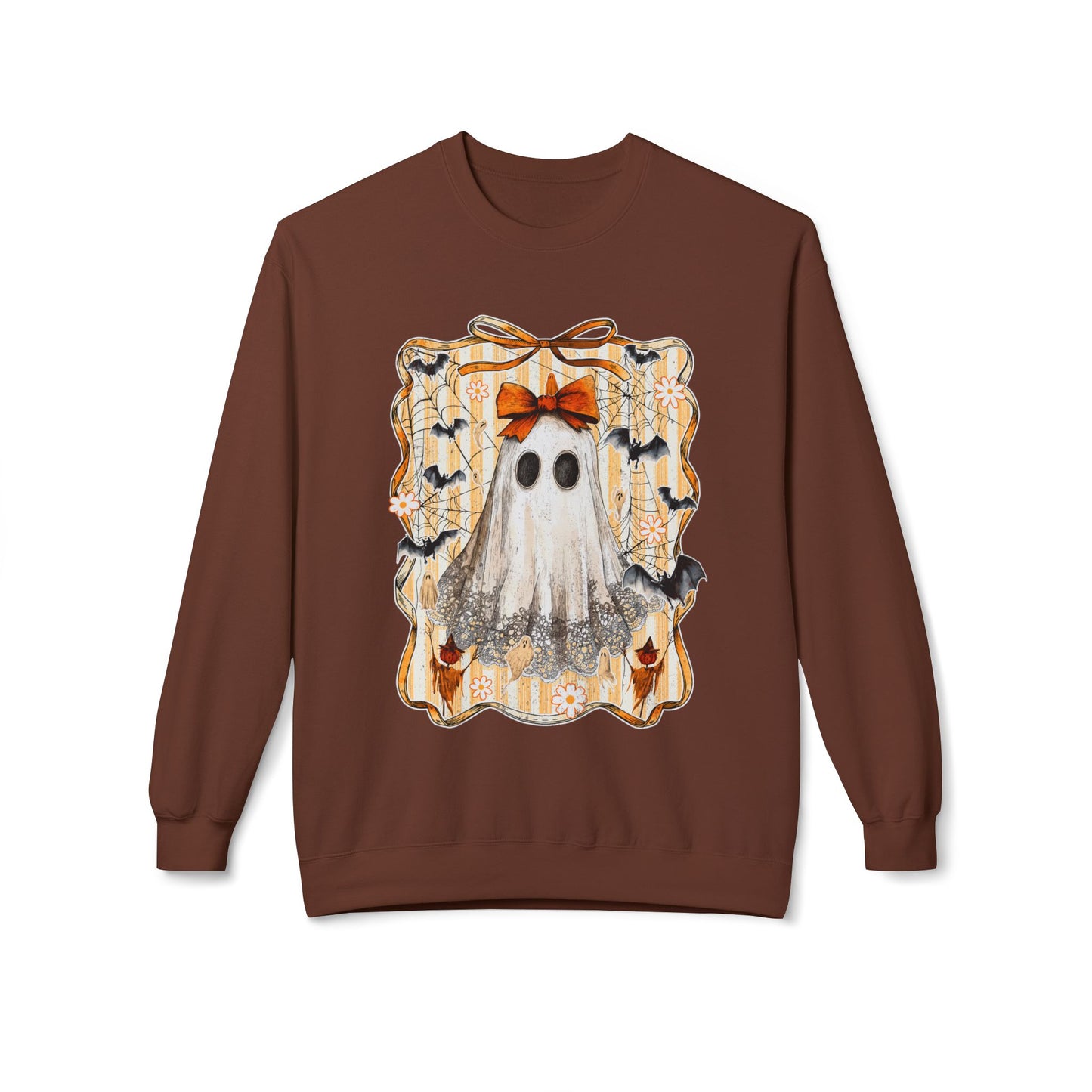 Ghostly Charm Fleece Crewneck Sweatshirt