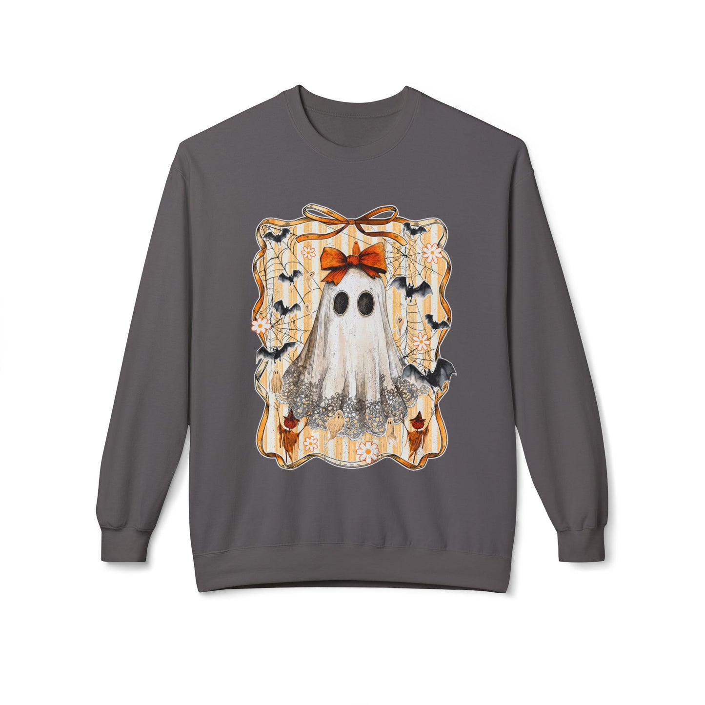 Ghostly Charm Fleece Crewneck Sweatshirt