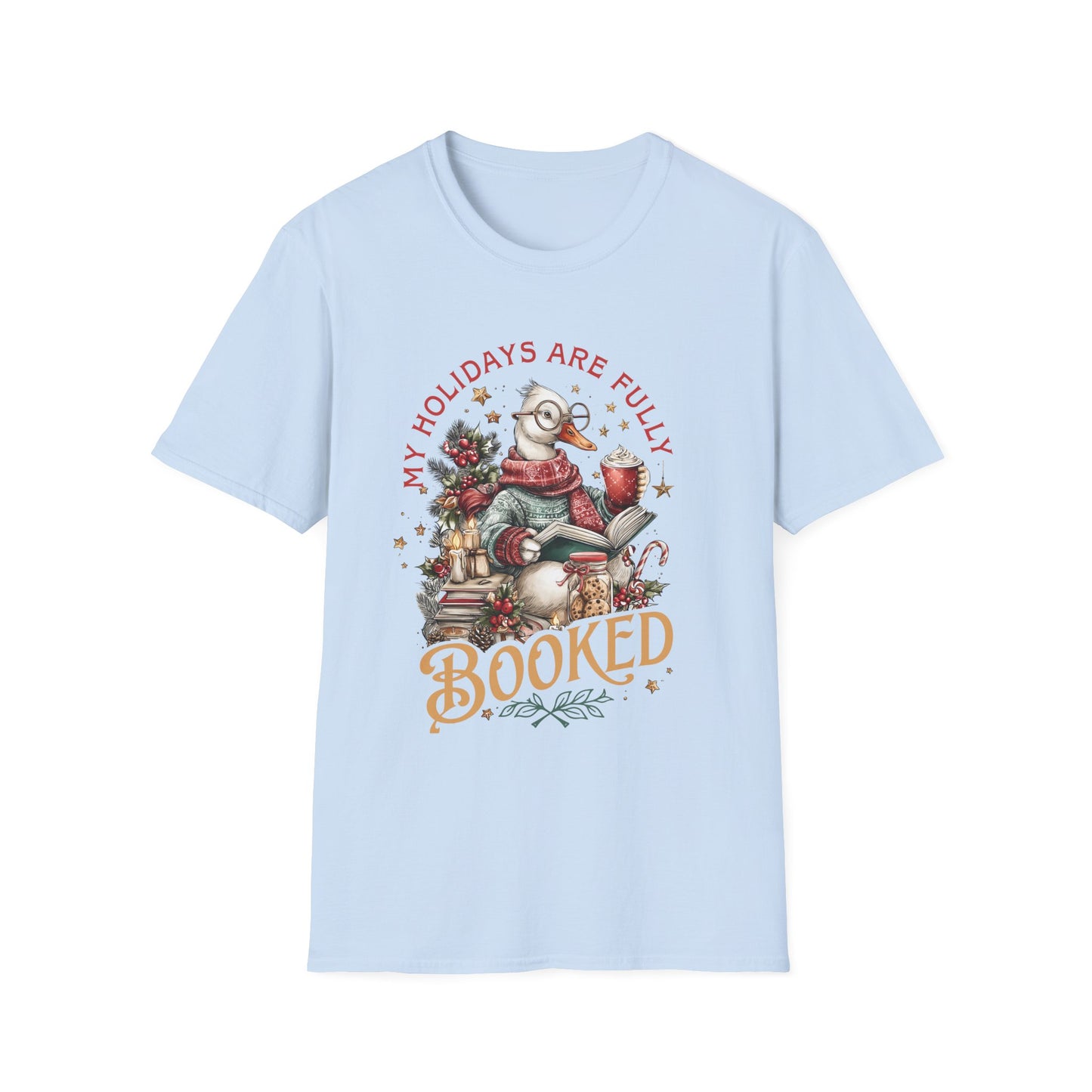 Festive Book Lover's T-Shirt-My Holidays Are Fully Booked Tee