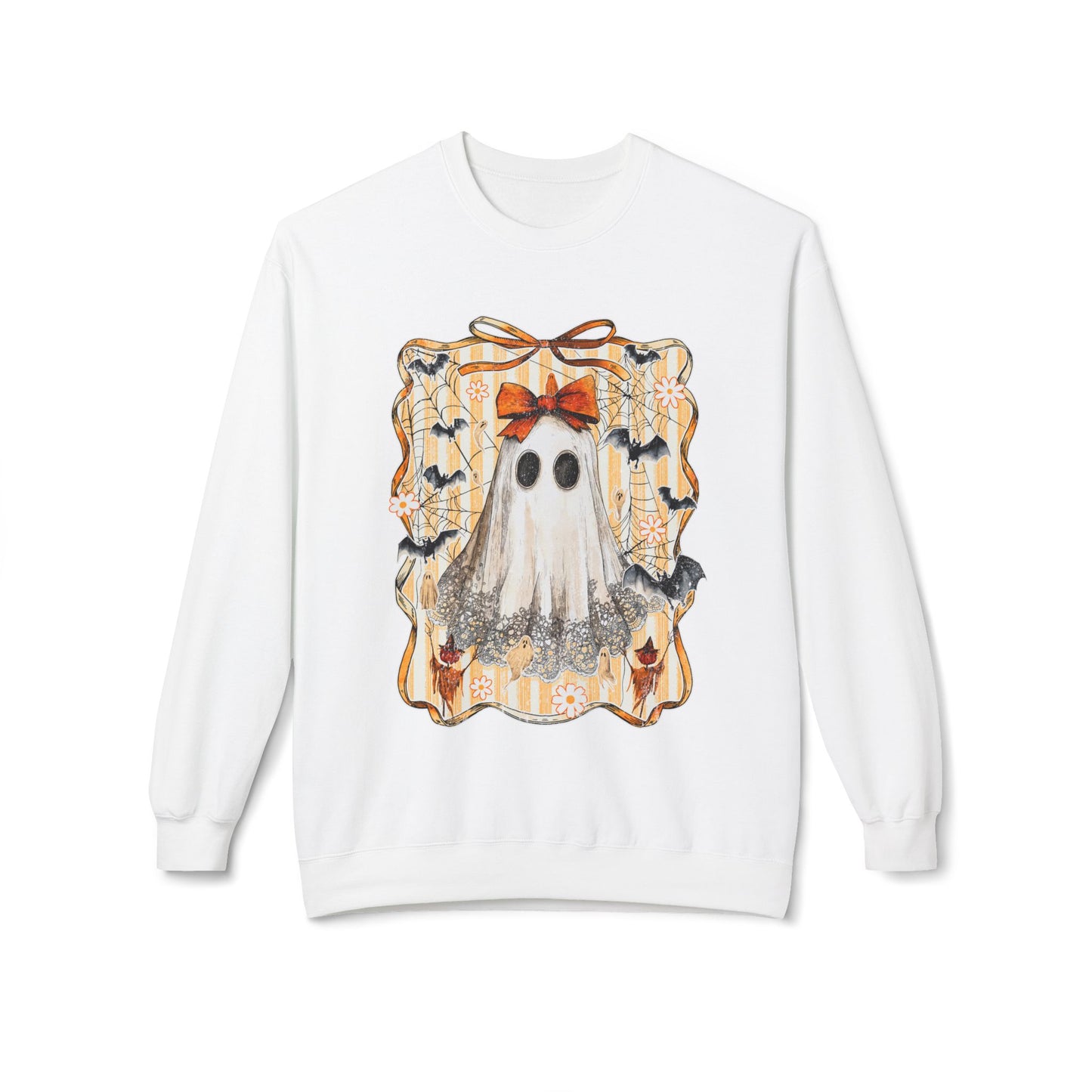 Ghostly Charm Fleece Crewneck Sweatshirt