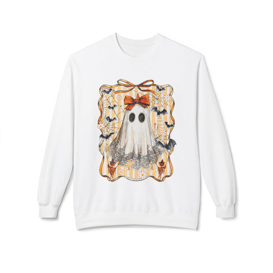 Ghostly Charm Fleece Crewneck Sweatshirt