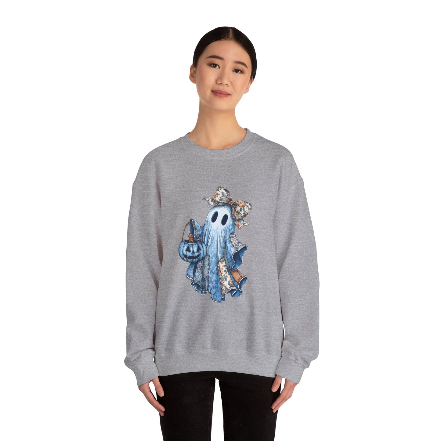 Cozy Ghost Sweatshirt - Unisex Heavy Blend™ Crewneck for Halloween
