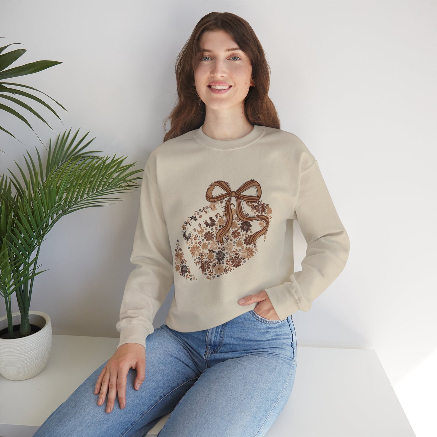 Floral Football Classic Crewneck Sweatshirt