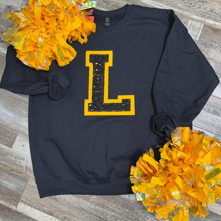Double Layer L Sequin Sweatshirt