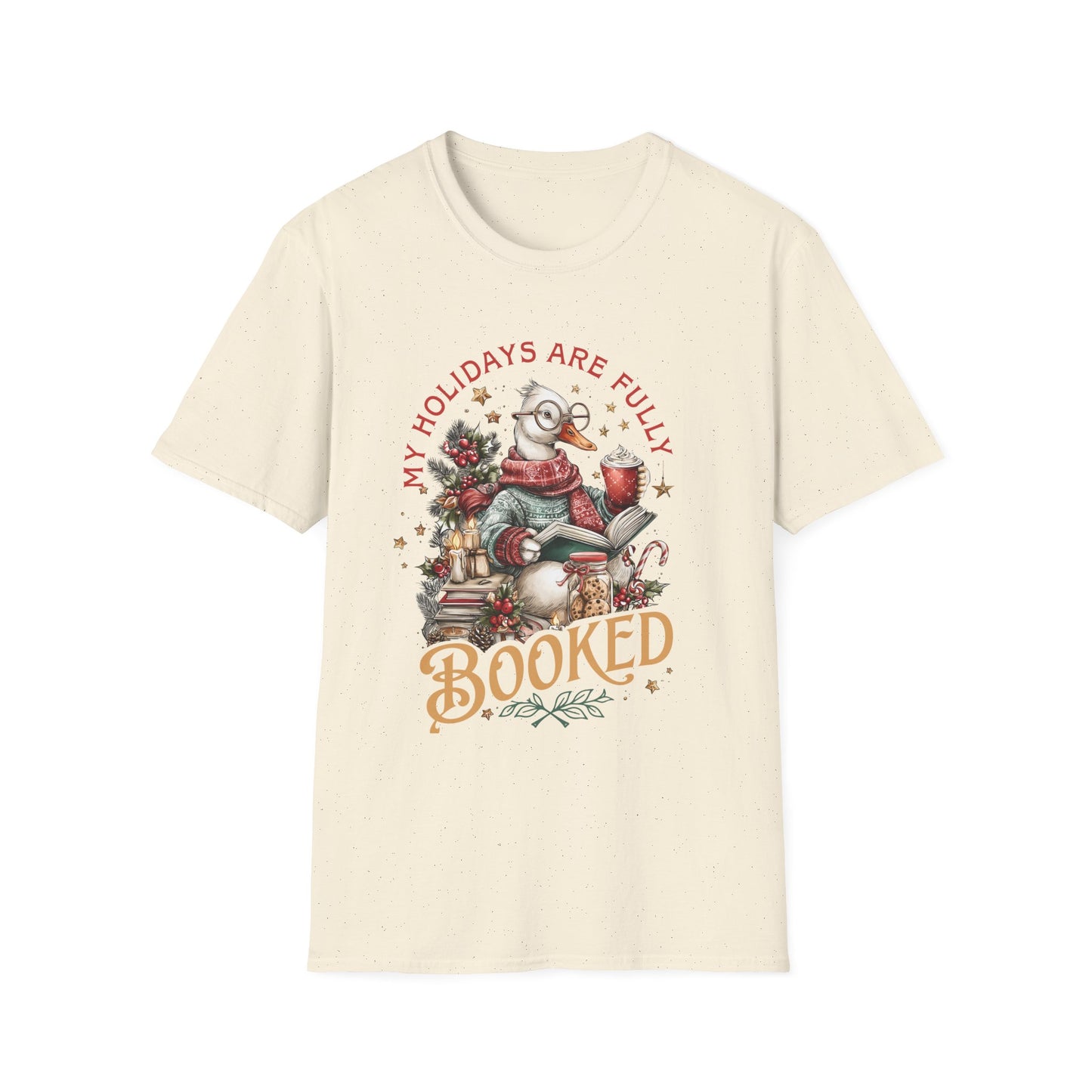 Festive Book Lover's T-Shirt-My Holidays Are Fully Booked Tee