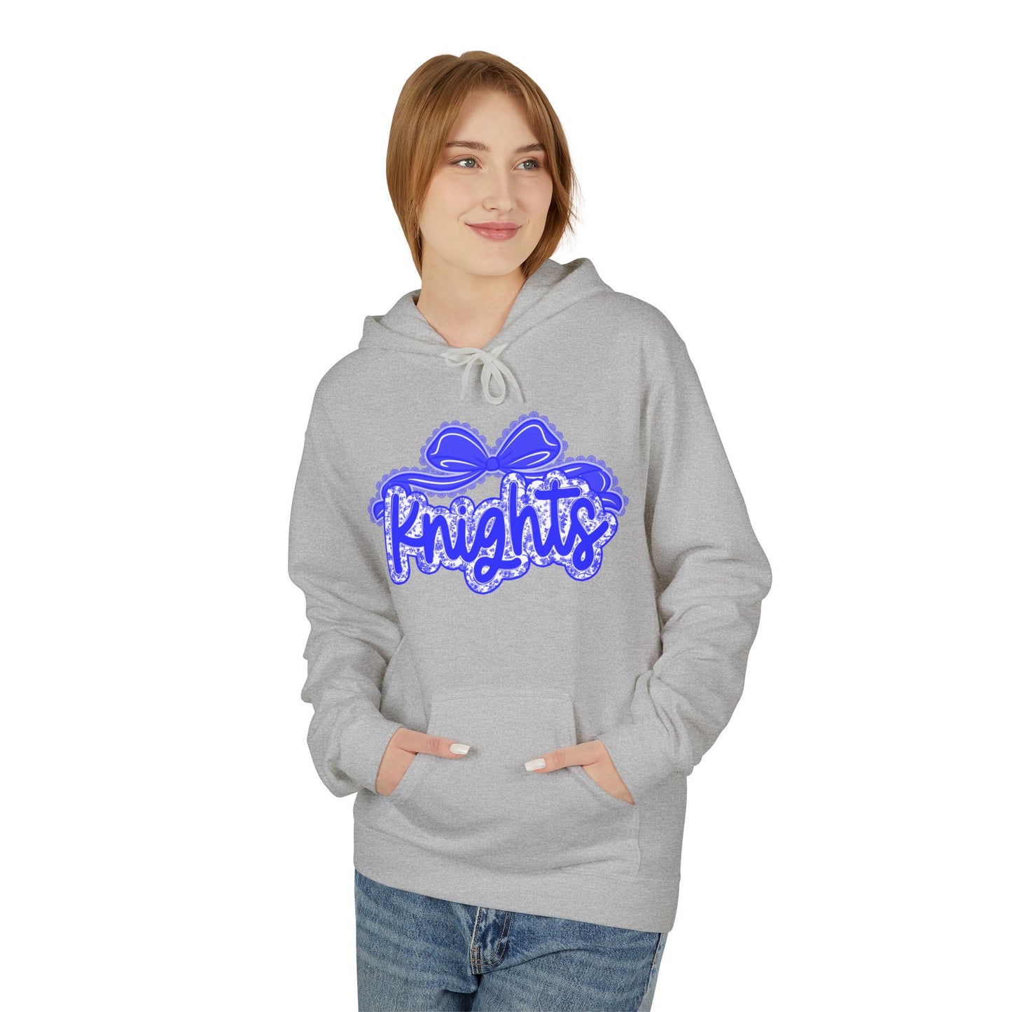 Knight-Themed Unisex Fleece Hoodie, Cozy Casual Wear, School Spirit, Comfortable Gift for All Occasions, Great for Sports Fans