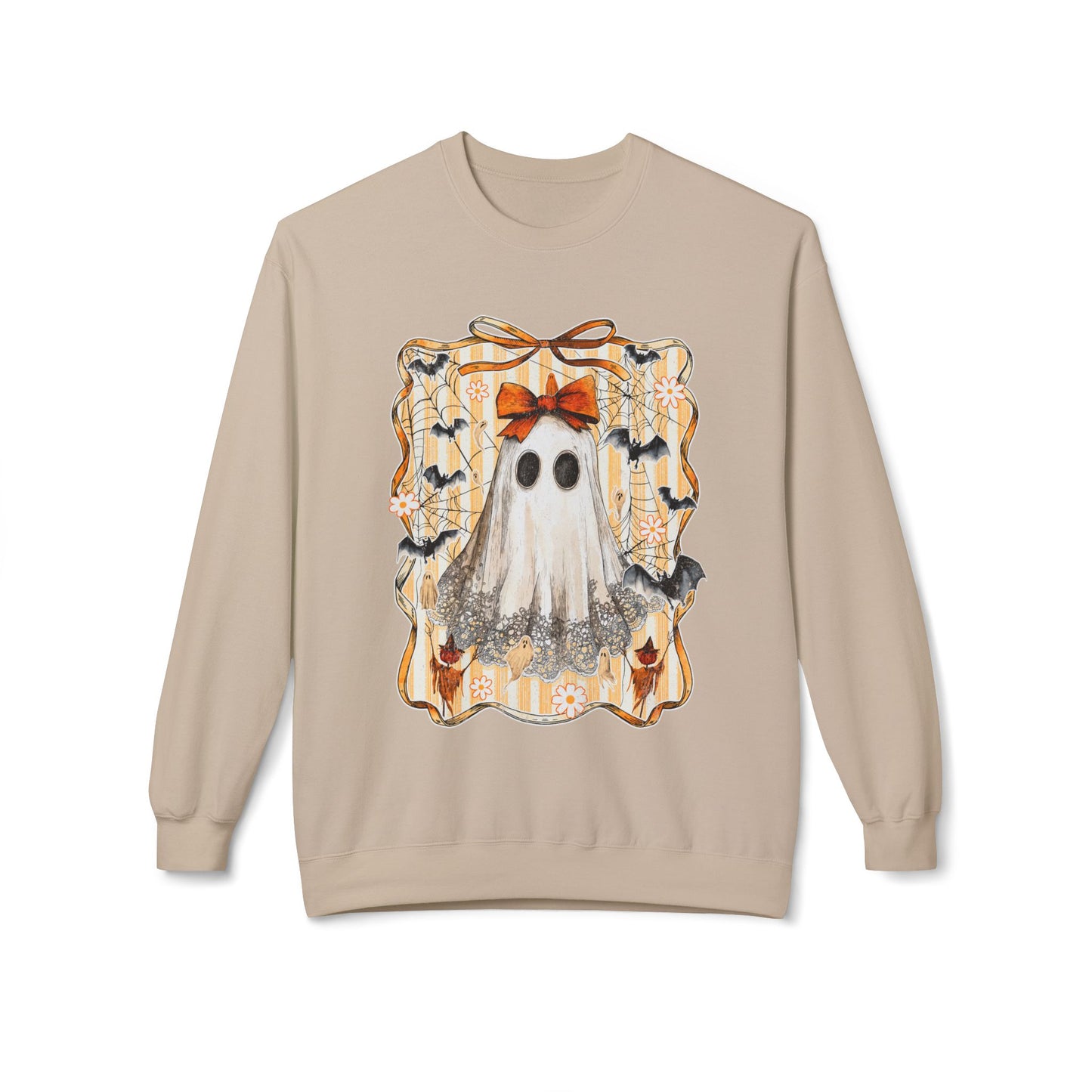 Ghostly Charm Fleece Crewneck Sweatshirt