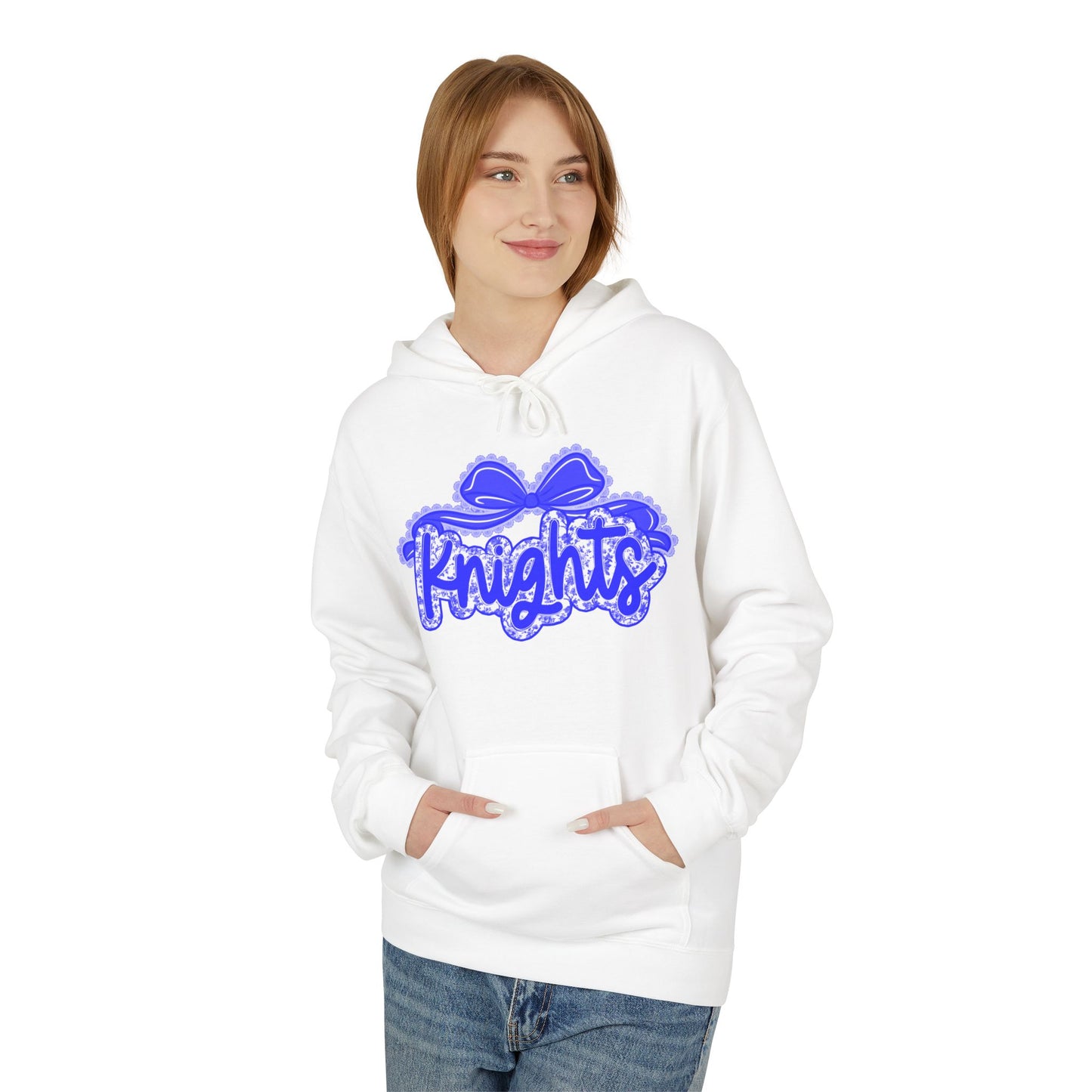 Knight-Themed Unisex Fleece Hoodie, Cozy Casual Wear, School Spirit, Comfortable Gift for All Occasions, Great for Sports Fans