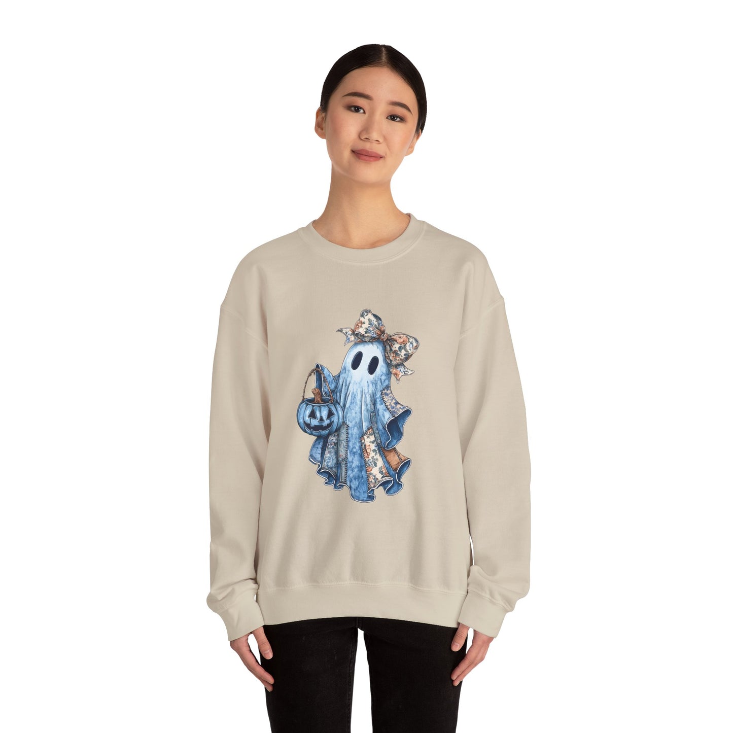 Cozy Ghost Sweatshirt - Unisex Heavy Blend™ Crewneck for Halloween
