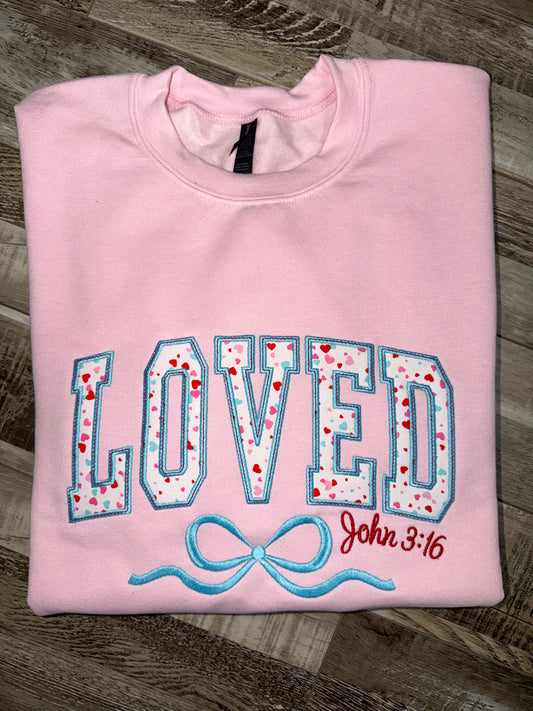Loved Appliqué Crewneck Sweatshirt