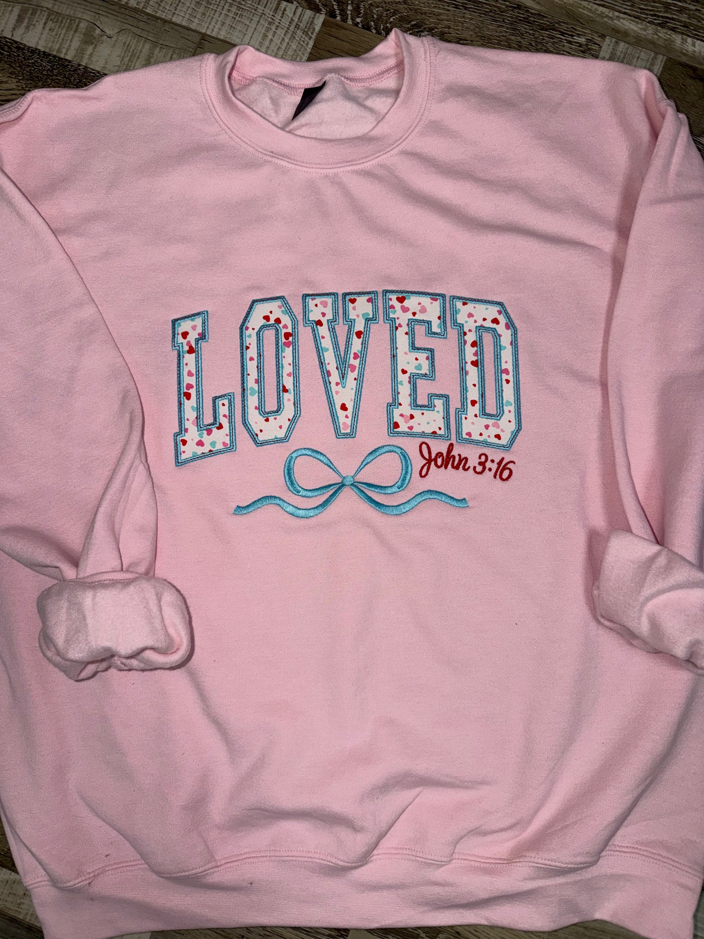 Loved Appliqué Crewneck Sweatshirt