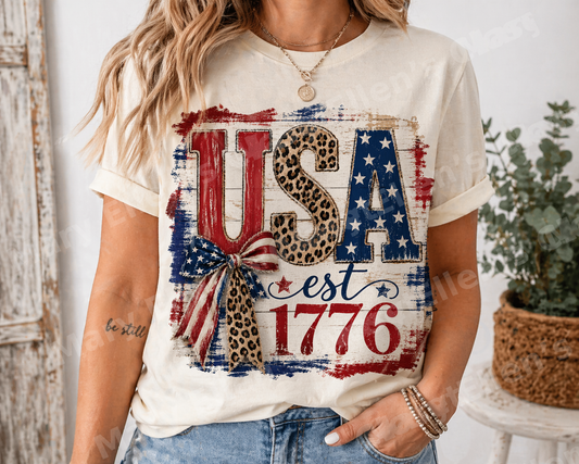 🇺🇸 USA Est 1776 Shabby Chic Tee 🇺🇸