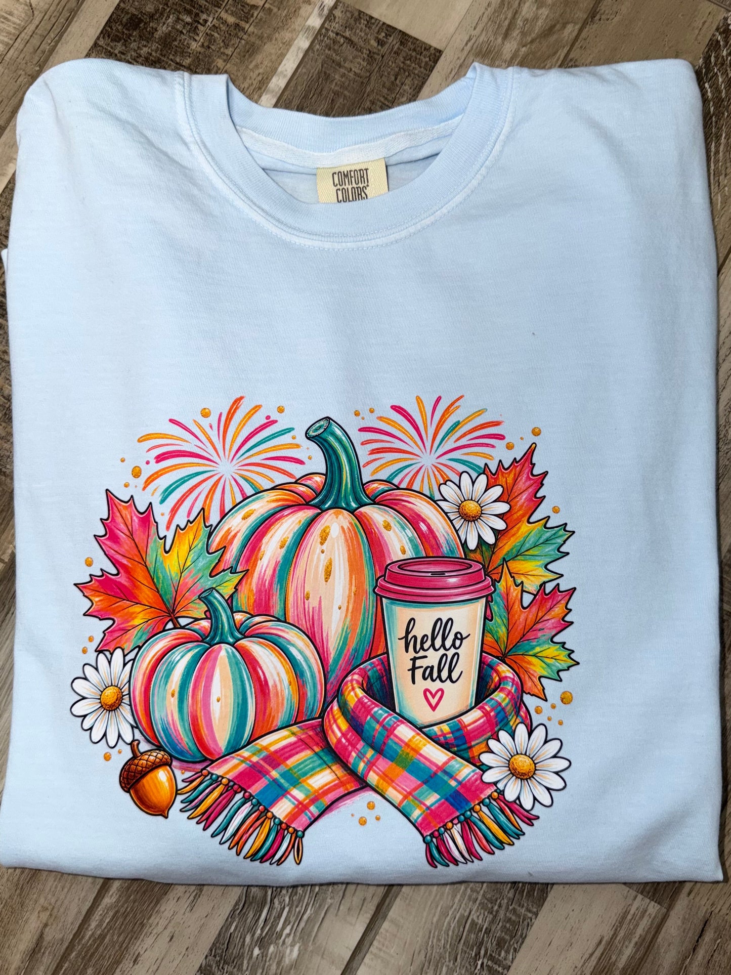 Hello Fall Color Pumpkin T-Shirt