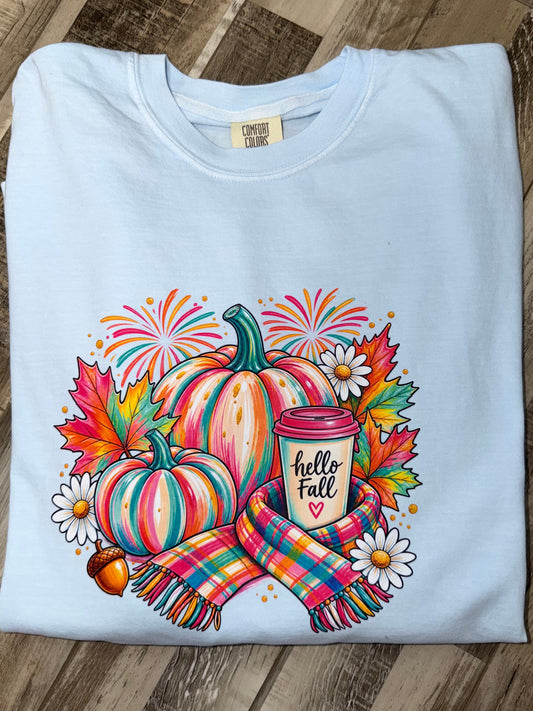 Hello Fall Color Pumpkin T-Shirt