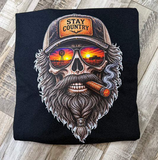 Stay Country Skull Graphic T-Shirt